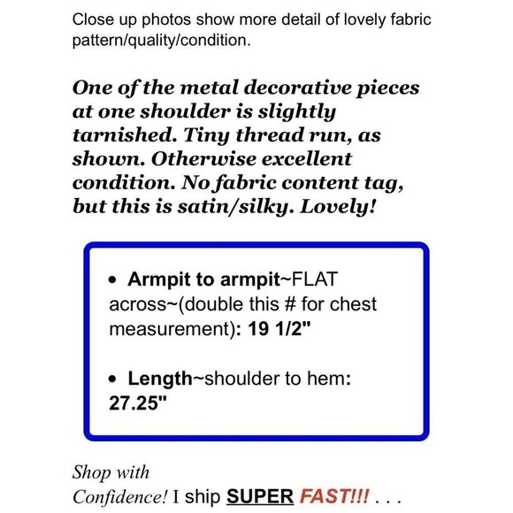 H&M Womens Sz 10 Military Satin Silky Tunic Top Popover V Neck Ivory m - Picture 2 of 12